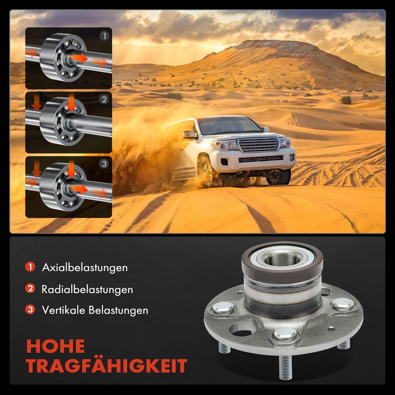 Frankberg 2 rodamientos de rueda Juego de rodamientos de rueda | Admite la función Sensor de Velocidad de las Ruedas Sensor ABS, eje trasero