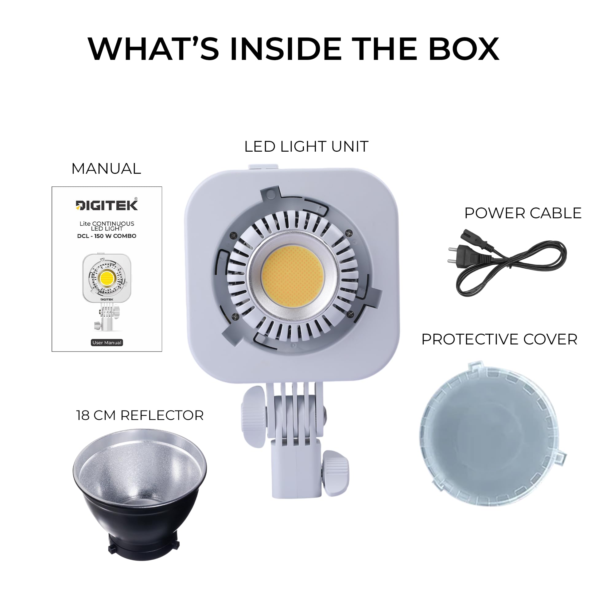 Digitek Lite DCL-150 W Combo Bi-Color COB LED Video Light, 150W Continuous Studio Light, 2700K-6500K, CRI 95+, Bowens Mount, App Control, Reflector for Photography, Videography & Live Streaming — Amazon image 8
