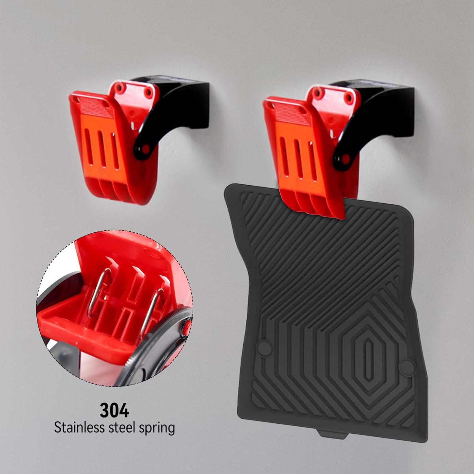 Federklemme – 1–3 cm Metall-Federklemmen, robuste Mattenklemme, 4 Stück Edelstahl-Autowasch-Fußmatten-Aufhänger-Federnklemmen | Rutschfester Autowasch-Bodenaufhänger, Reinigungsclip für Fußmatte, Tepp