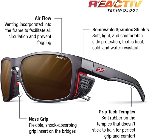 Miniatura 2 de Julbo Gafas de sol Shield para hombre y mujer  Lente fotocromática REACTIV o lente Spectron para correr, ciclismo y montañismo