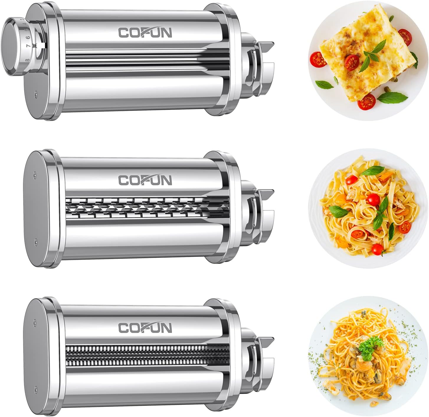 Pasta Roller Attachment for Bosch Kitchen Mixer MUM2&5, Pasta Sheet Roller, Spaghetti & Fettuccine Cutter Maker Accessories, COFUN Pasta Maker Attachment