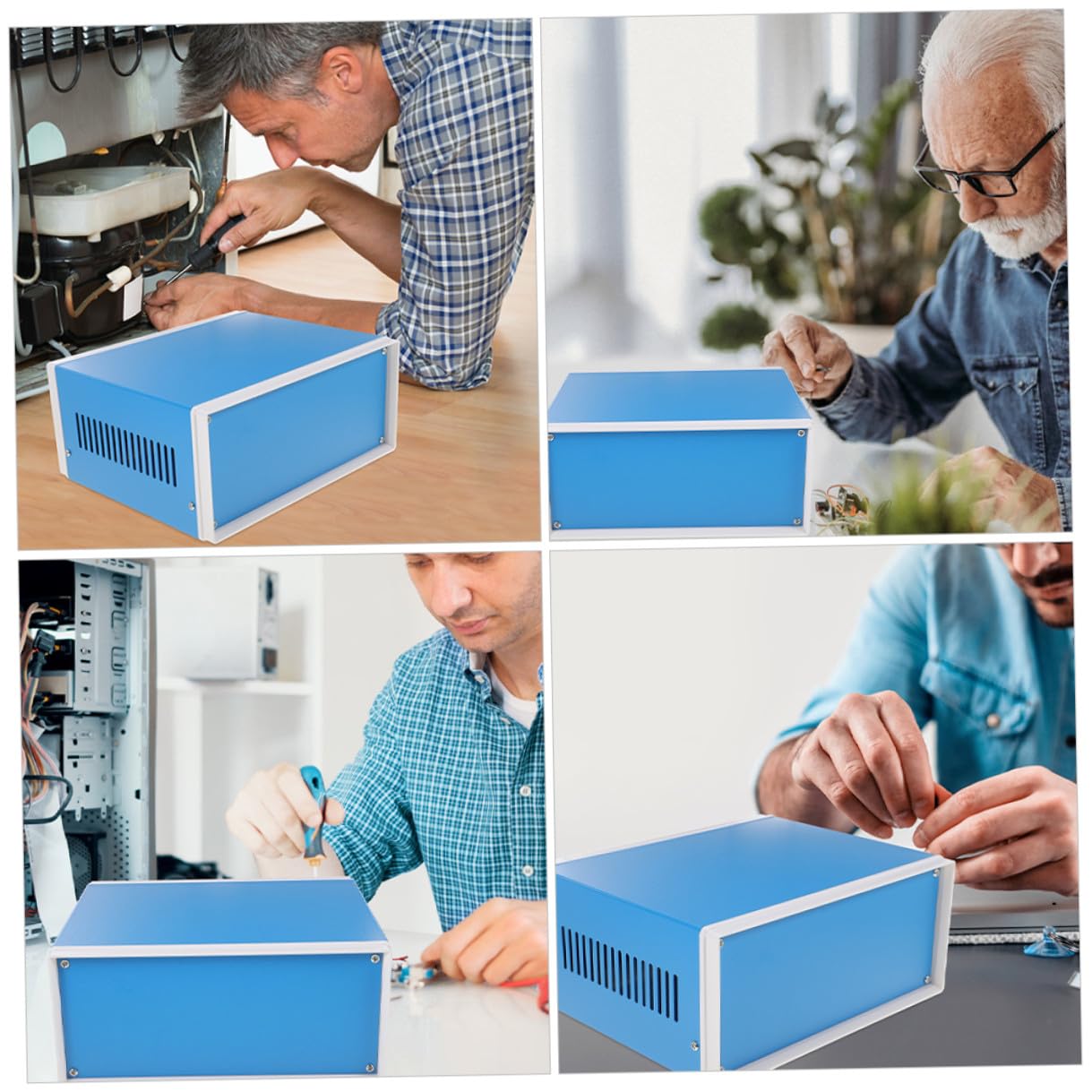 KOMBIUDA Scatola Elettronica in Metallo Contenitore Progetti Elettrici Incassato Custodia per Circuiti e Elettronica con Montaggio Facile e Design Versatile