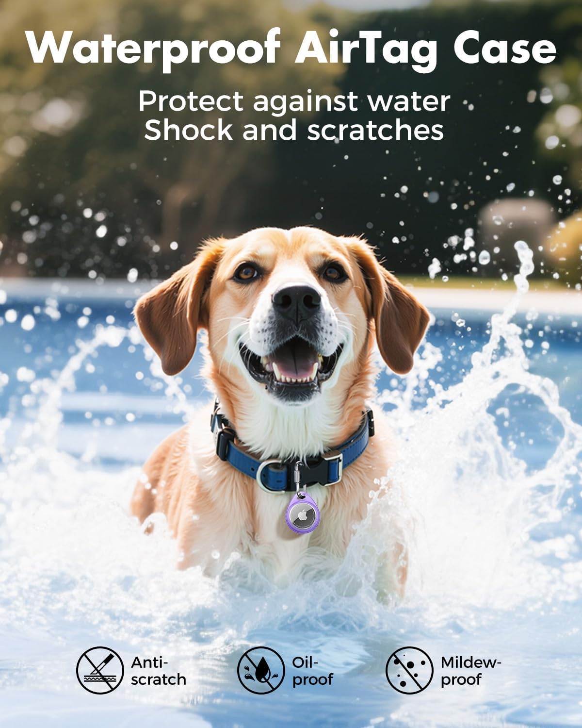 UNBREAKcable AirTag Holder for Apple - 4 Pack Air Tag Case [Professional Carabiner] [Waterproof] [Shockproof] TPU AirTag Keychain for Kids, Pets, Keys, Luggage, Backpacks