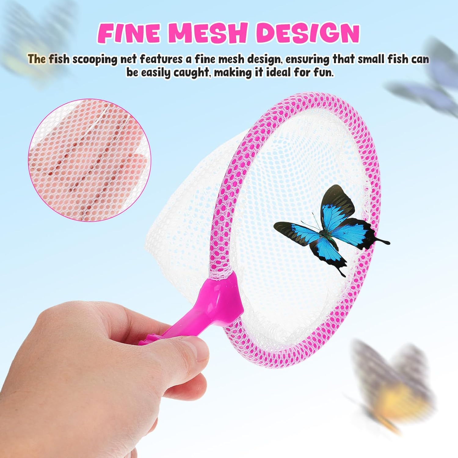 TOYANDONA 4pcs Toy Fishing Nets for Kids, Small Butterfly Nets Insect Catching Nets for Kids Fishing Toys Bath Toys Outdoor Fun