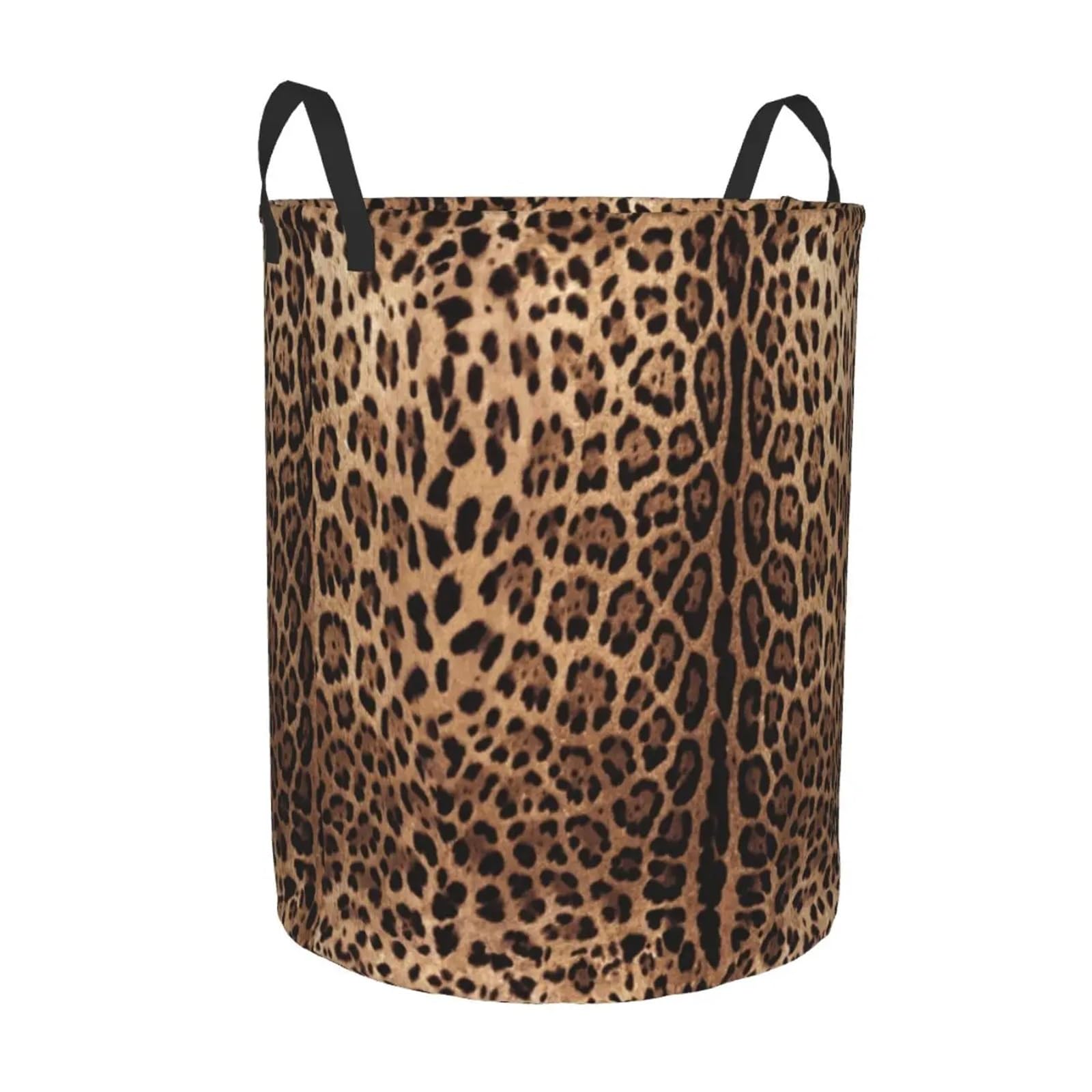 Cesto Portabiancheria Cesto Portabiancheria Con Stampa Leopardata Personalizzato, Grande E Pieghevole, Contenitore Portaoggetti In Pelle Di Animale, Cesto Portaoggetti For Neonati(1pc,50x40 cm)
