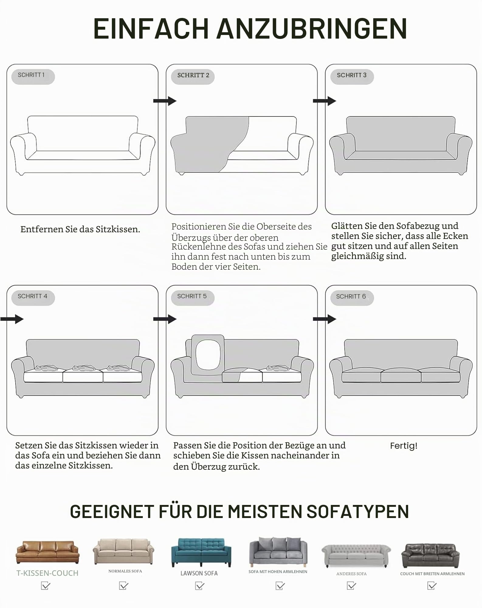 Stretch-Sofabezüge für 1/2/3-Kissen-Sofa-Sofa-Möbel-Schonbezüge mit verbessertem, dickerem Jacquard-Stoff (Kunst, 3 Kissensofa Sofabezüge)