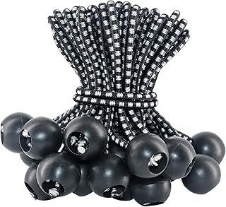 DragonFlyDreams 9 Inch Ball Bungee Cords, 30 Pcs Tent Fix Rope Tarp Tie Down Cords, Elastic Bungee Ball Cords Loop Straps for Camping, Tents, Cargo, Holding Wire and Hoses