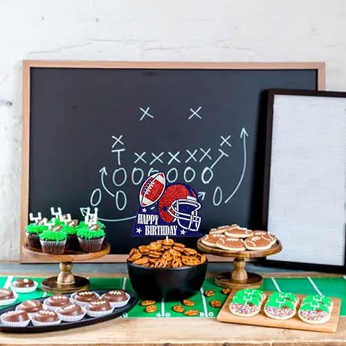 Miniatura 5 de Decoración para pastel de rugby, decoración de casco de fútbol americano de feliz cumpleaños, fiesta deportiva, decoración de touchdown para niños y