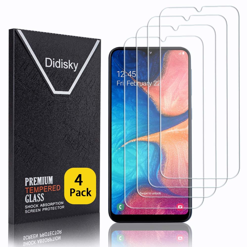 SamcornDidisky [4 Pack Tempered Glass Screen Protector for Samsung Galaxy A20e, Anti Scratch, 9H Hardness, No Bubbles, High Definition, Easy To Apply B07Z37V8VY FBA