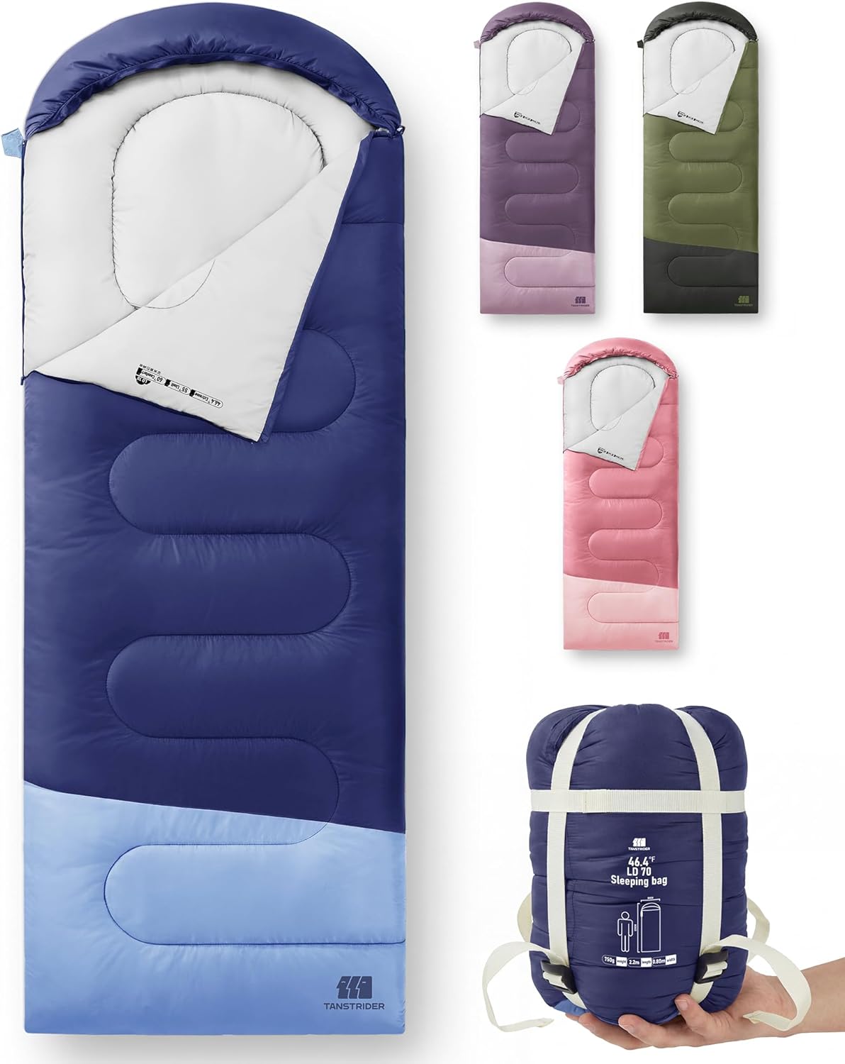Ultralight Warm Weather Sleeping Bag - Portable, Waterproof, Compact Lightweight, Comfort with Compression Sack - Great for Outdoor Camping, Backpacking & Hiking