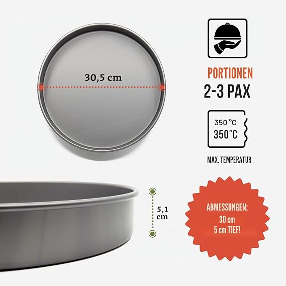 Chef Pomodoro Chicago Style Pizza Pan 12 Round
