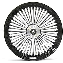 Black and Chrome Ultima King Spoke 16" x 3.5" Rear Wheel for 2000-2006 Harley and Custom