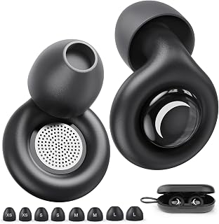 Ear Plugs for Sleeping Noise Cancelling, Noise Cancelling Silicone Ear Plugs,Hearing Protection Reusable Earplugs for Sleeping, Concert, Work, Study, Sensitive(Black)