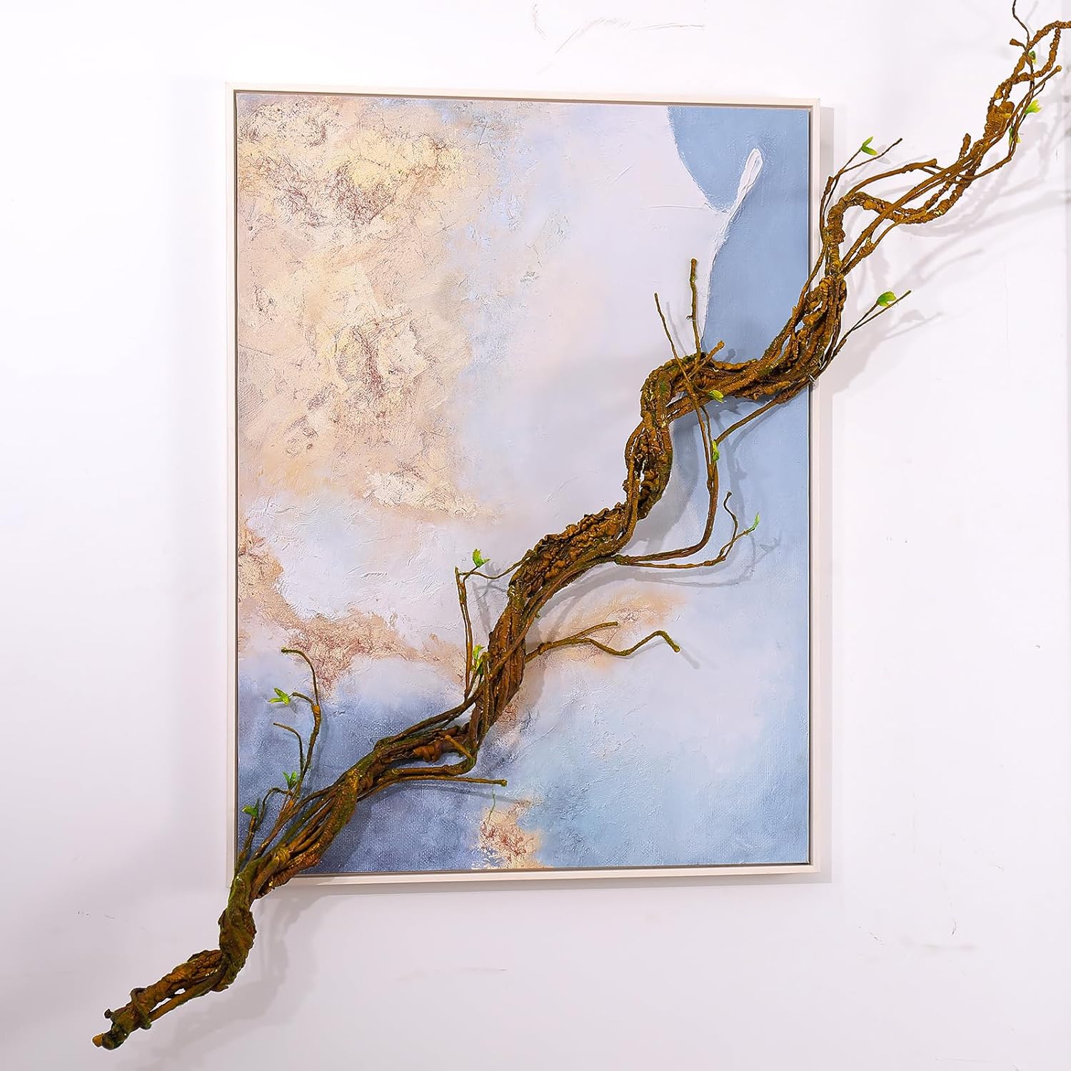 1Pcs 63in Wall Hanging Artificial Plants Tree Trunk Fake Cherry Tree Branches Rattan Liana Cane Vine for Wedding Outdoor Garden Home Living Room Christmas Decoration