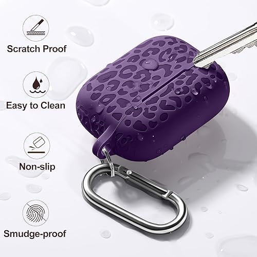 Vista 214 de Funda para Airpods de 2ª y 1ª, silicona suave, leopardo, compatible con Apple AirPods de 2ª/1ª generación de carga con llavero, a prueba de golpes