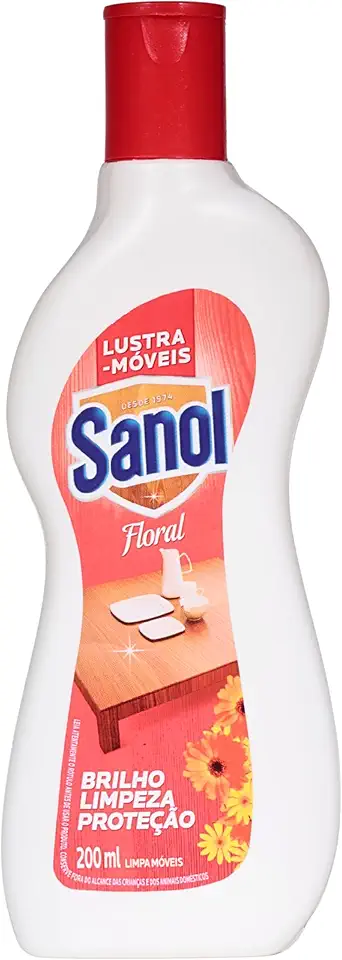 Sanol Lustra Móveis Brilho Prático Floral 200 Ml Vermelho