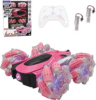 Lexibook Lexibook-RC21G Coche Radio Control Crosslander Que Brilla en la Oscuridad, Mando a Distancia, Recargable, Juego de acción electrónico, Rosa/Negro, Color (RC21G)