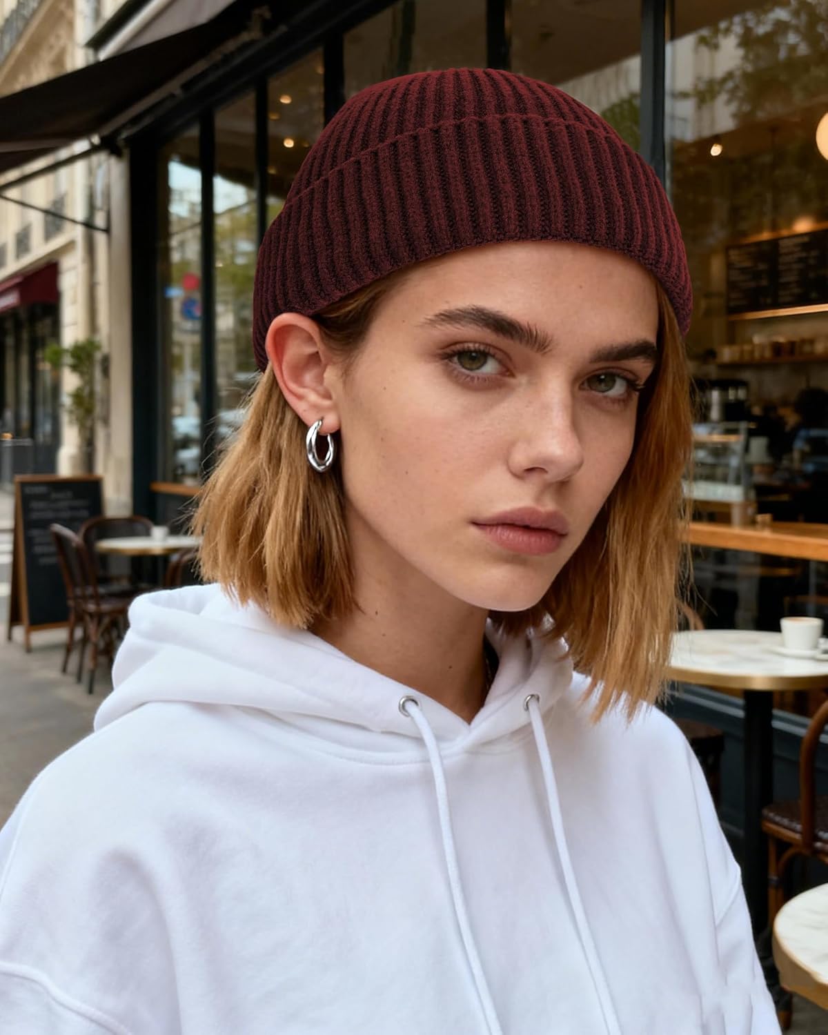 Wool Fisherman Beanies for Men Women, Short Knit Fall Winter Warm Beanie, Watch Cap, Cuffed Trawler Hats, Skull Caps - Image 6