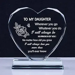 Presentes de filha, presente de aniversário de filha, lembrança de cristal k9 para minha filha, presente de mãe, ideias de presente para filha para aniversário, ação de graças, Natal