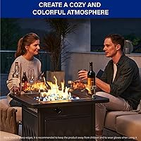 Vista 7 de NUPICK Fire Glass - Mezcla mixta Bahama de 20 libras para hoguera y chimenea de gas, roca de vidrio templado de 1/2-3/4 pulgadas en azul y blanco