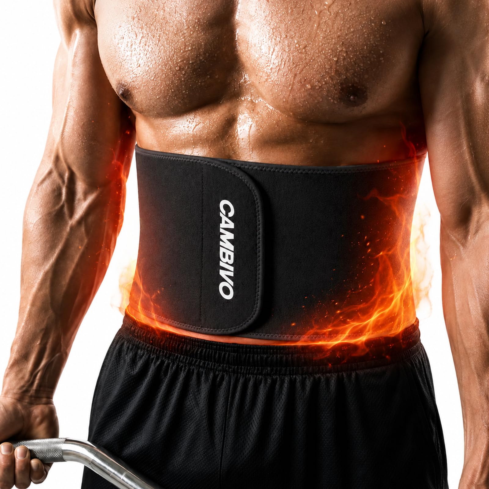 CAMBIVO Waist Trainer Sweat Belt, Heat-Retaining Wrap for Men and Women
