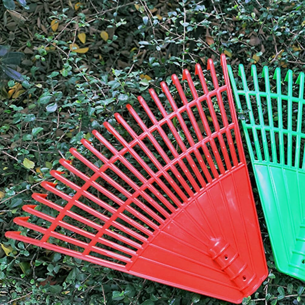 Mipcase Plastic Garden Leaf Rake with 21 Teeth Lightweight Yard Rake for Efficient Leaf and Debris Removal in Lawns and Gardens Portable Outdoor Gardening Tool