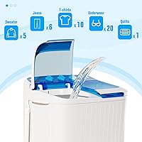 Vista 5 de SUNCROWN Portable Washing Machine 16lbs, Compact Twin Tub Semi Automatic Washer, Energy-Saving Mini Laundry Combo with Extended Drain Hose & Pump