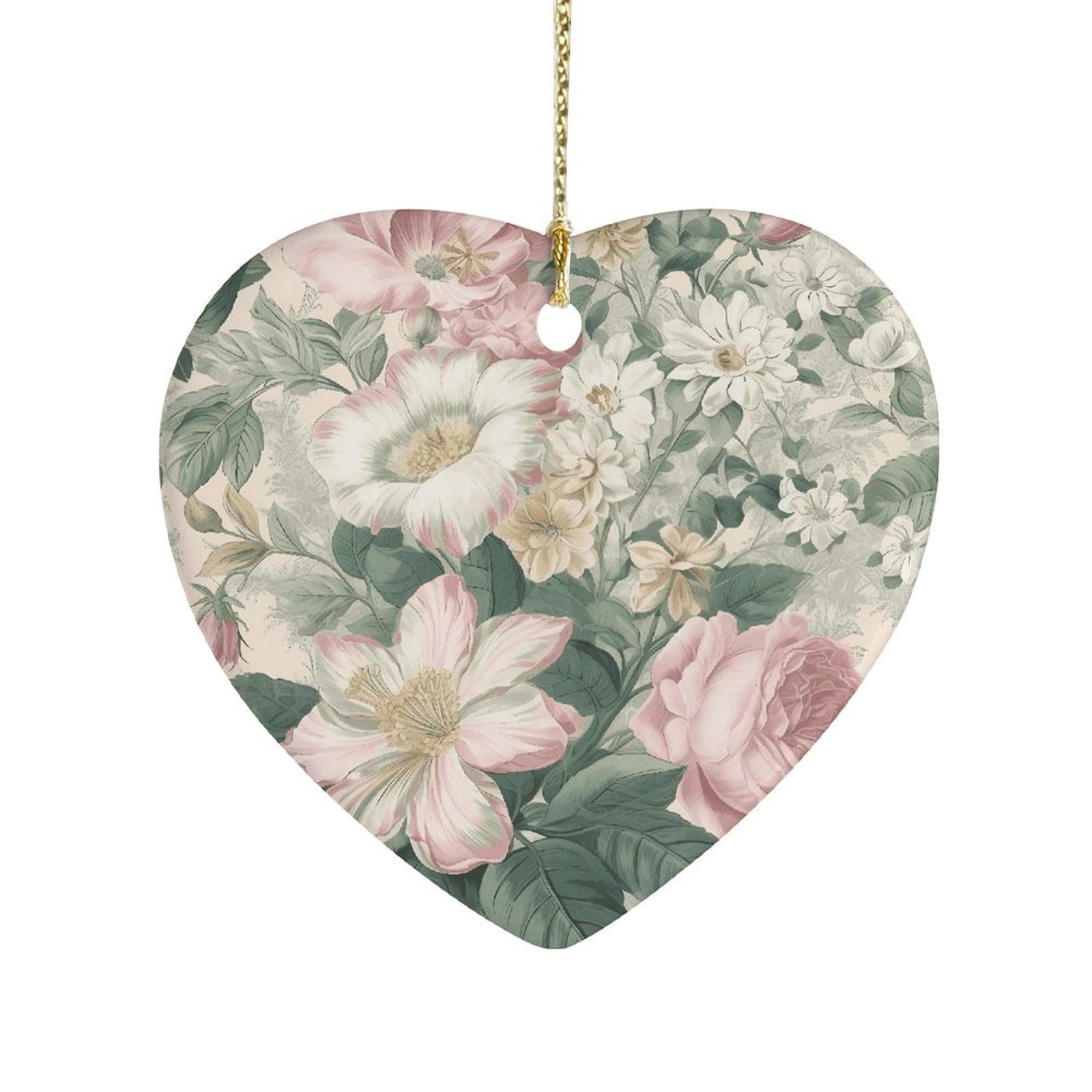 Fekiloot Style Peach And White Ceramic Ornament Home Decor Keepsake