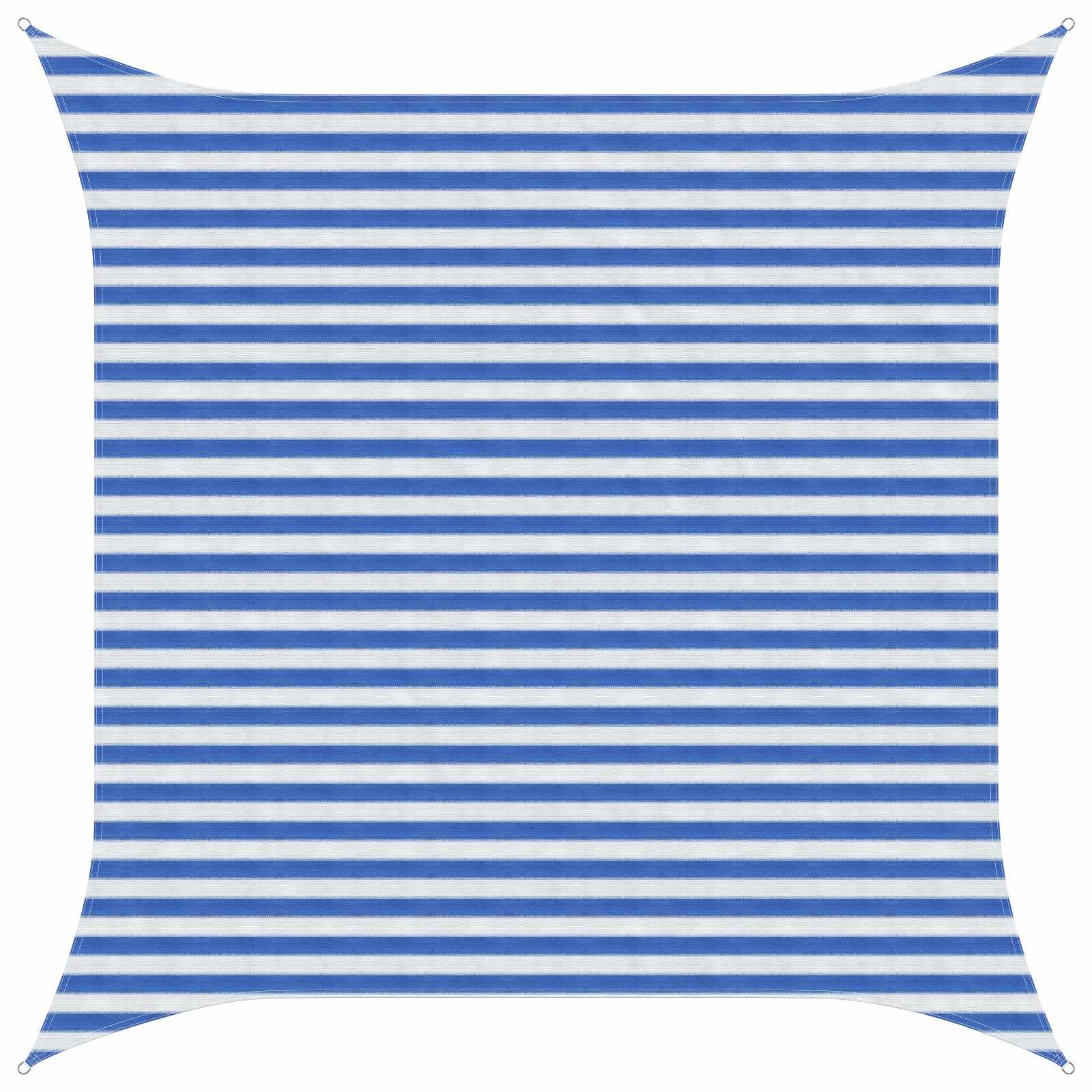 Voile d'ombrage HDPE bleu et blanc pour illuminer et protéger le patio