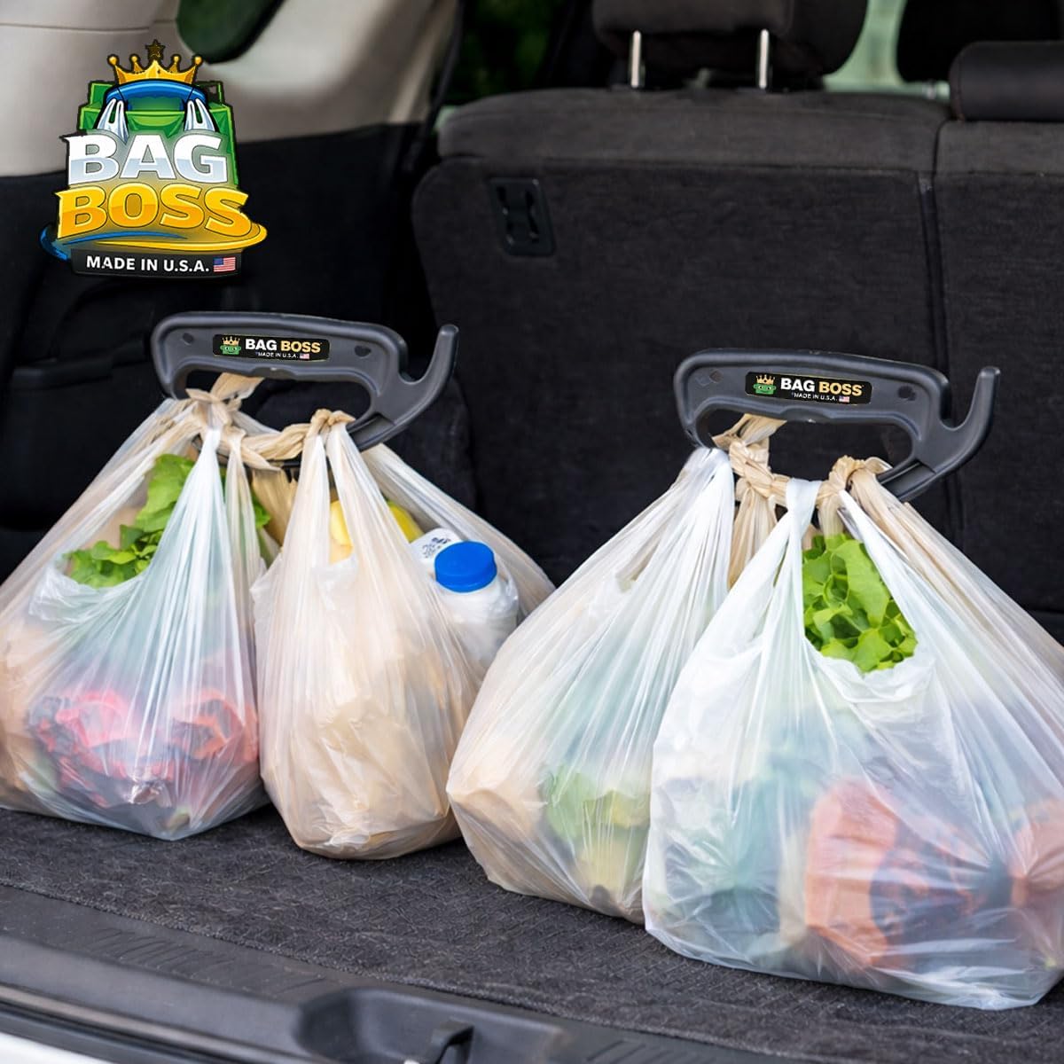 Bag Boss Grocery Bag Carrier, Heavy Duty Handle for 4-6 Shopping Bags