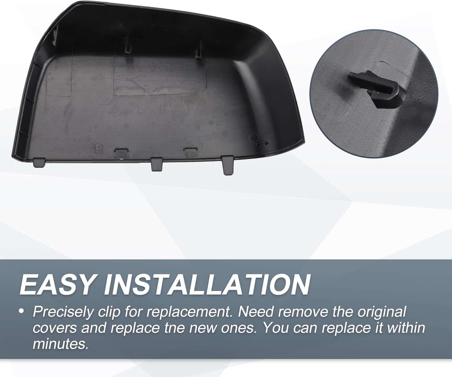 X AUTOHAUX Car Rear View Right Passenger Side Mirror Cover Cap Replacement Gloss Black for CHEVY COLORADO for GMC CANYON PICKUP TRUCK 2015-2021 Mirror Guard Covers 23191151