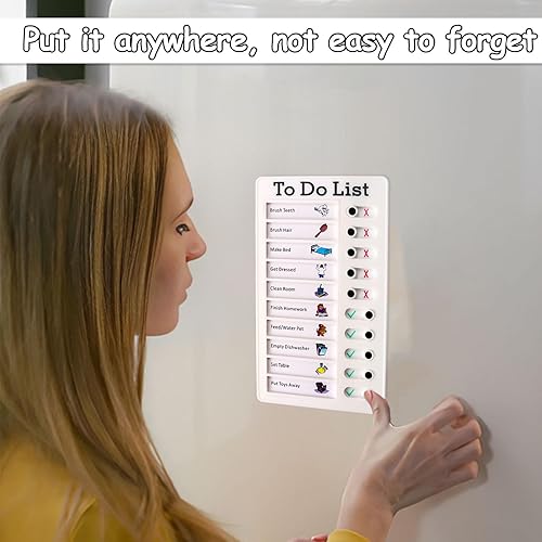 Miniatura 5 de Tabla de lista de tareas pendientes de 101 piezas, horario visual para niños, tabla de lista de verificación de rutina deslizante reutilizable con
