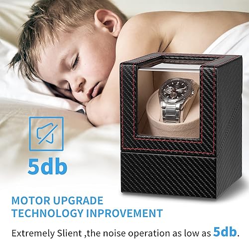 Vista 3 de Enrollador automático de un solo reloj con motor silencioso japonés, adaptador de CA o alimentado por batería