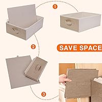 Vista 65 de JAKAGO Fabric Storage Bins set of 4 Rectangle Storage Baskets with Handle Foldable Closet Organizer for Clothes Towel bedding Books Collapsible