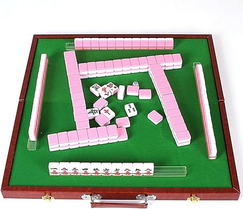 Miniatura 4 de DYNWAVE Mini mesa plegable Mahjong,Juego de mesa de tiempo libre,Juego de azulejos de juego de actividades