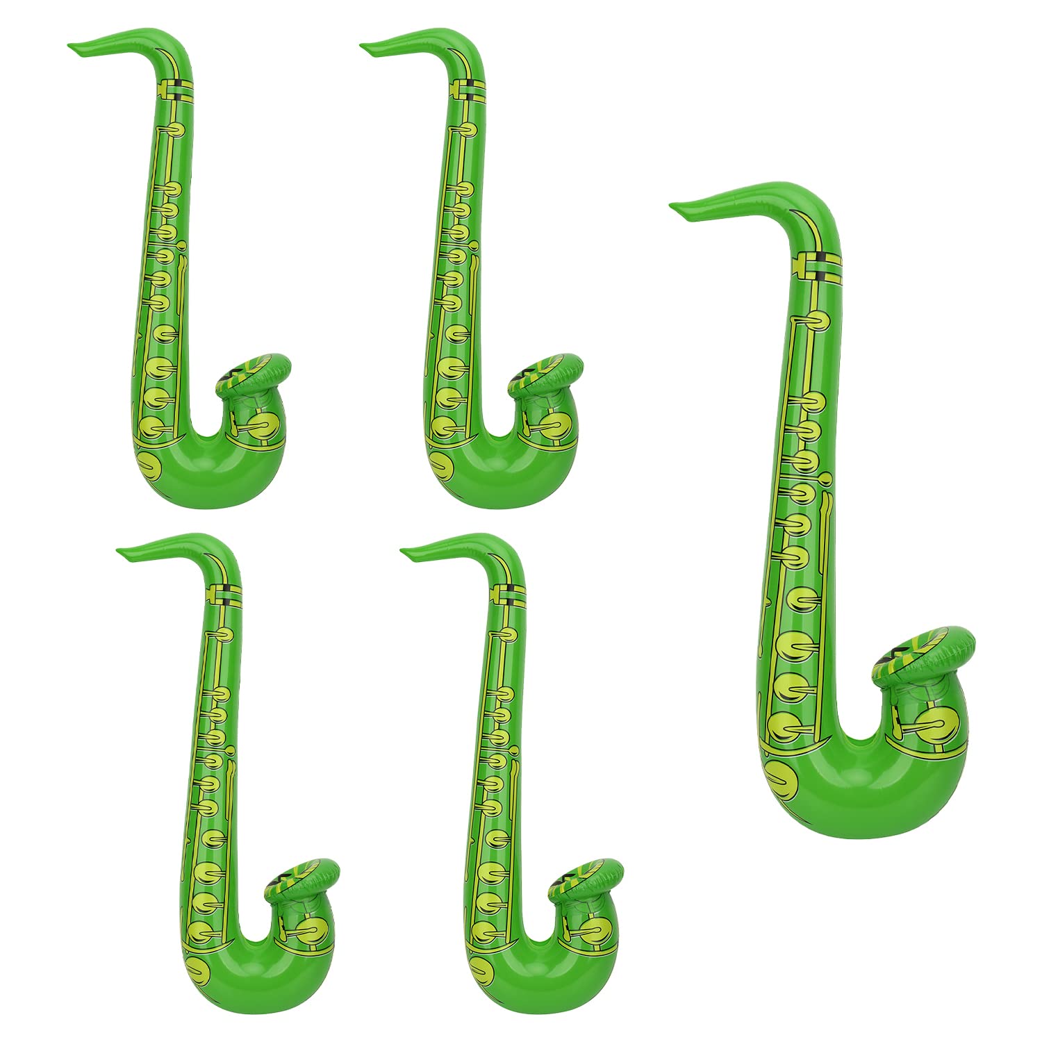 Trimming Shop Inflatable Saxophone Balloon 5pcs, Green