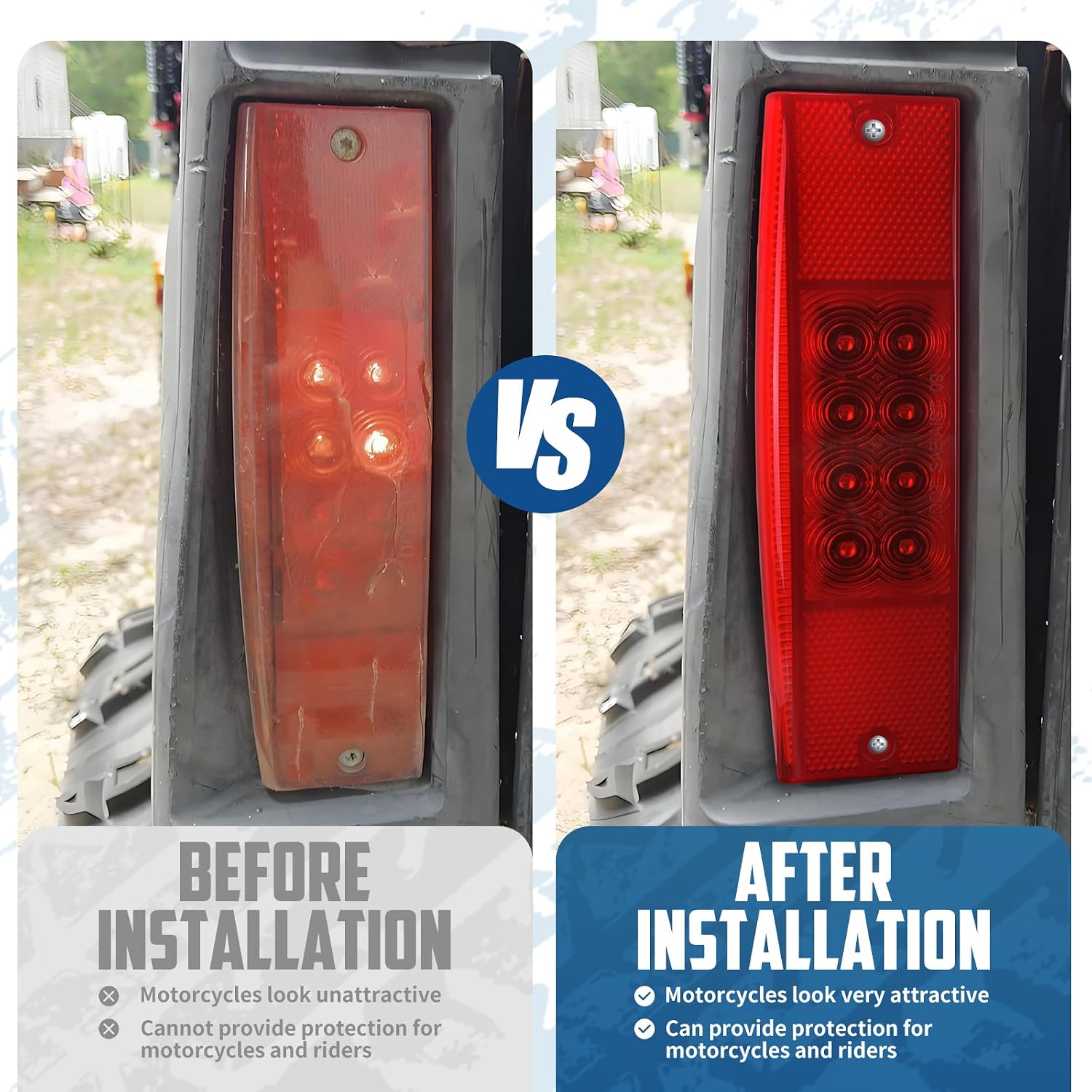 LED Tail Light Assembly Rear Brake Running Light Fit for Polaris Ranger 400 500 570 800 EFI MIDSIZE Replace OEM 2411450, Red
