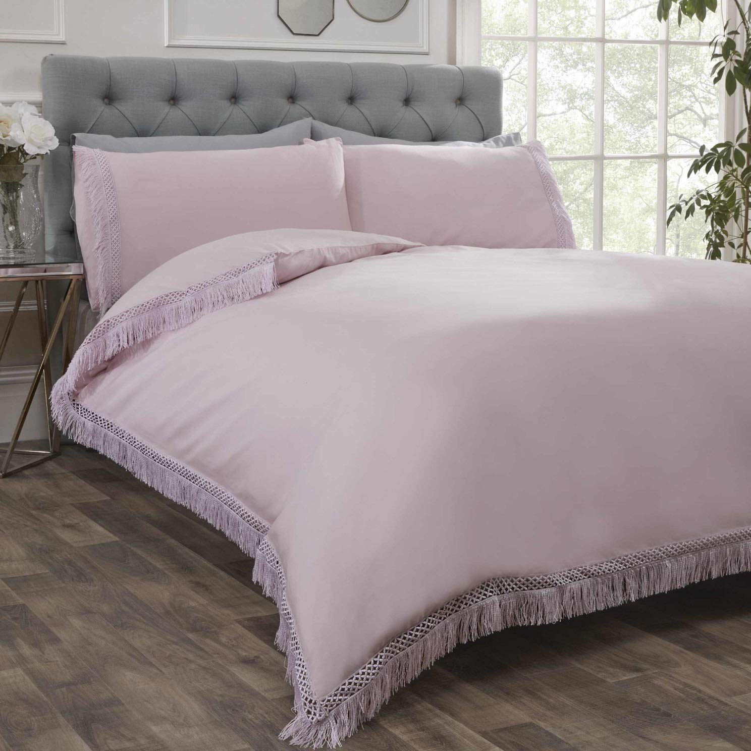 Rapport Home Tia Trellis Double Blush Duvet Set