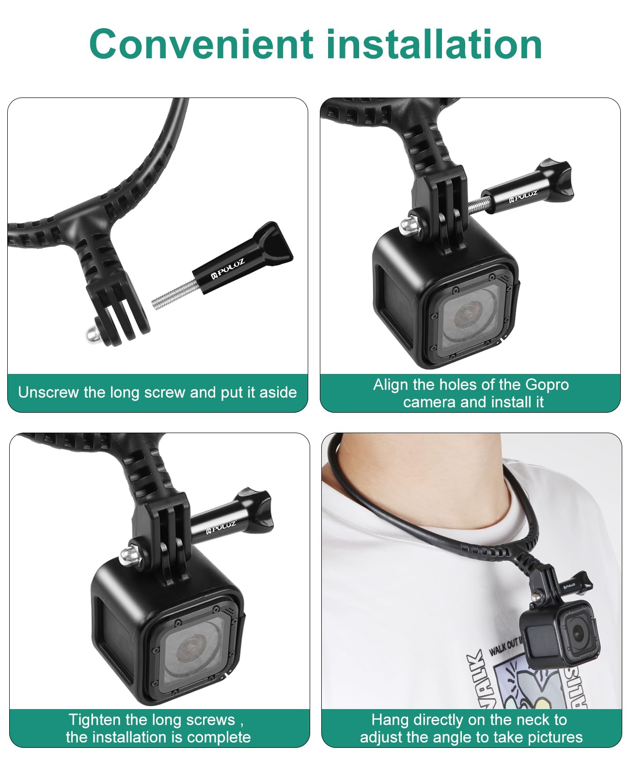 Gaekol Selfie Stick Holster Mount For Insta360/DJI/Gopro Action Camera, Backpack Strap Clip Selfie Stick Quick-Release Mount For Hero 13/12/11/10/9, Osmo 360/Action 5 Pro/4/3, Ace Pro 2/X5/X4/X3 - View #4