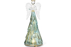 Lenox 896329 Radiant Light Light-Up Glass Angel Figurines for Christmas Decorations