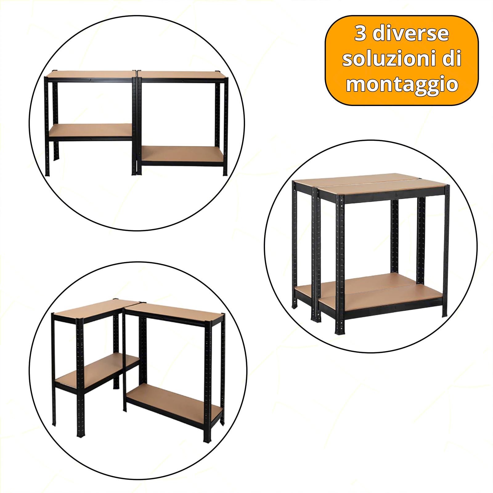SICIGNANO CASALINGHI Scaffale in Metallo con 5 Ripiani MDF, 90x40x180 cm, Bianco (CM.75X30X173h, 1, CONFEZIONE)