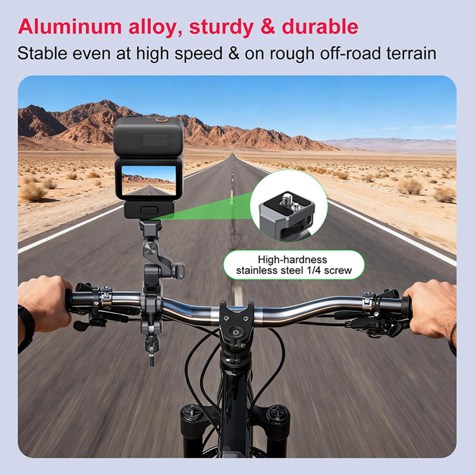 Uchwyt zaciskowy do kamery Motocyklowe uchwyty na kierownicę do aparatów DJI Action/Insta360, adapter do montażu kamery Super Clamp z akcesoriami śrubowymi 1/10.2 cm