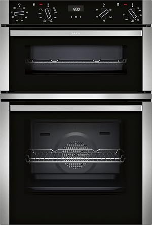 NEFF, N50, U1ACE2AN3B, 60cm Built-in Double Oven with CircoTherm, Easy Clean and LCD display in Stainless steel [Energy Class A]