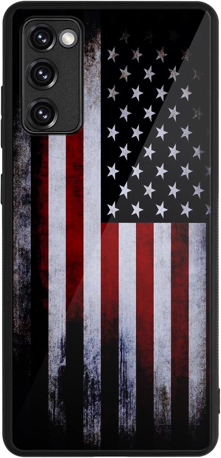 Tnarru Compatible with Samsung Galaxy S20 FE Case American Flag Pattern Hard PC Back and Soft TPU Sides Scratchproof Shockproof Protective Case for Samsung Galaxy S20 FE