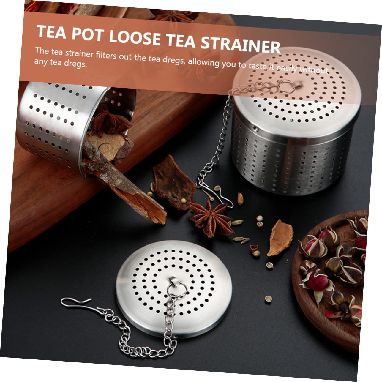 Amosfun 8 Piezas colador de té de acero inoxidable colador infusor de tetera bolsitas de té para té suelto filtro de té profesional té de malla Infusor de té colador de té reutilizable