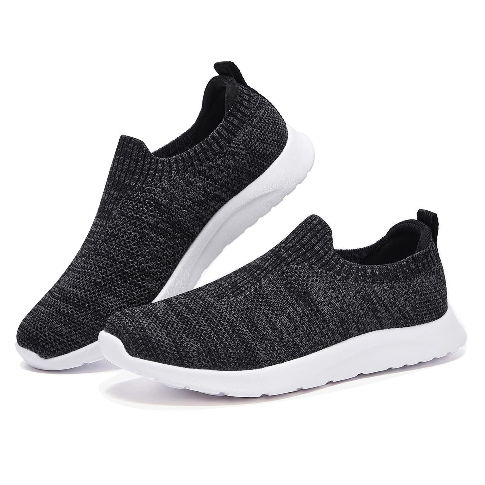 ALEADERWomen's Slip On Comfort Walking Shoes, Lightweight Stretch Knit Sneakers Breathable Athletic Tennis
