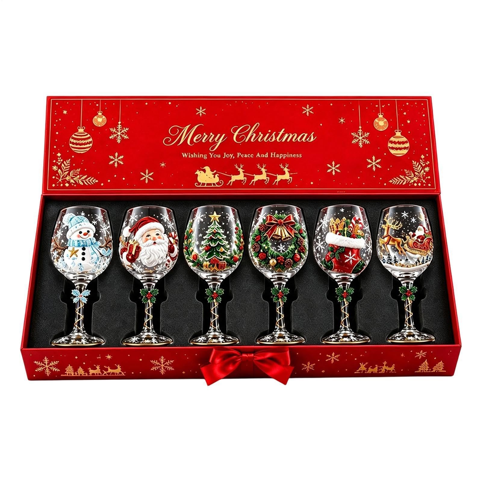 Bicchieri vino Natale,confezioni regalo collezione bicchieri vino Natale 3D