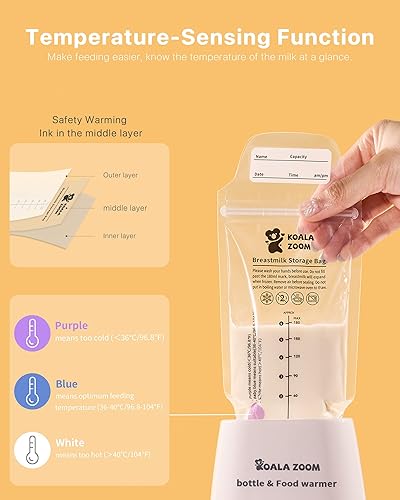 Miniatura 2 de KoalaZoom - Bolsas de almacenamiento de leche materna, 60 bolsas de almacenamiento de leche materna, bolsas de almacenamiento de leche materna,