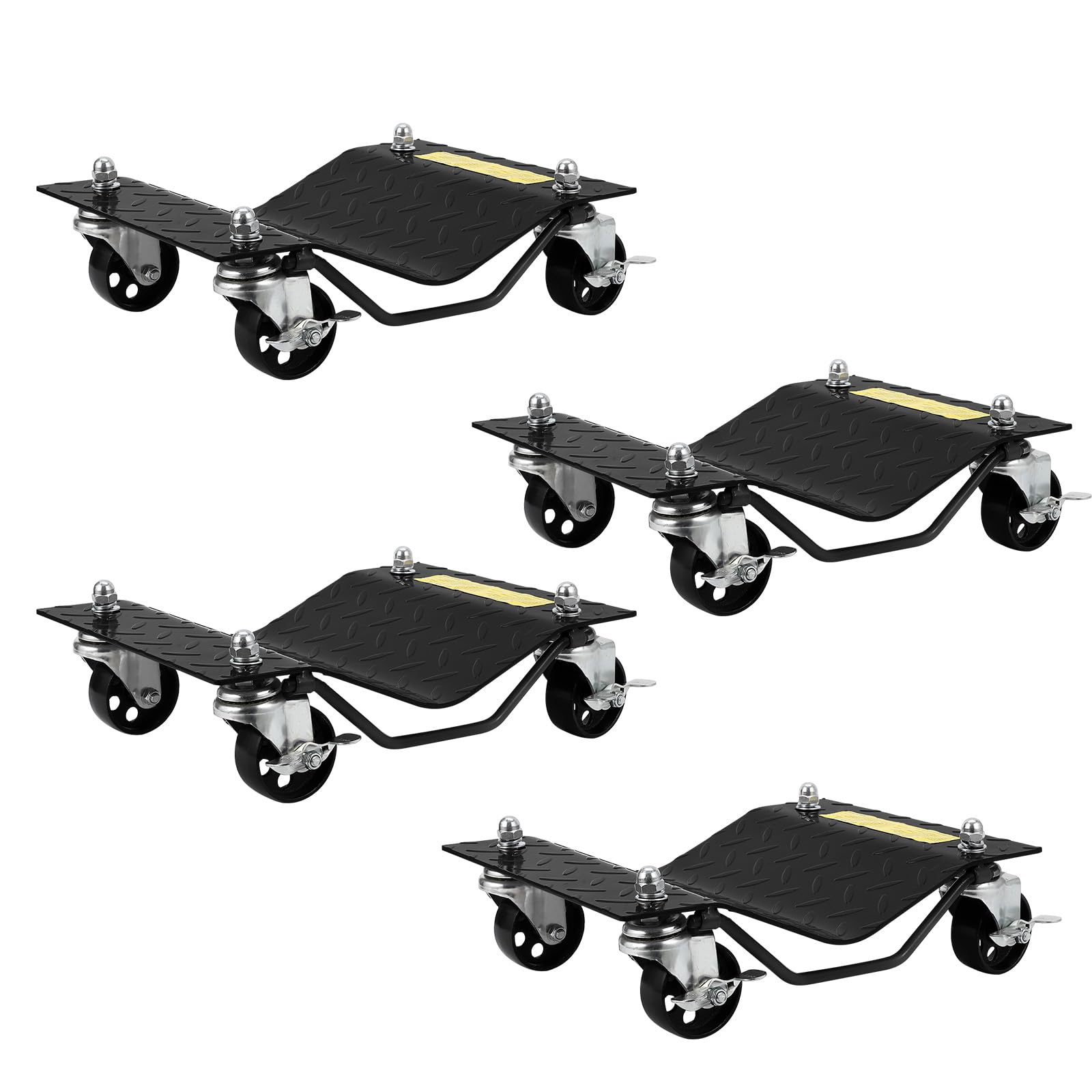 Photo 1 of Car Dolly Set of 4-8000LB Capacity Heavy Duty Vehicle Wheel Dollies for Moving Cars, Trucks, SUVs - 3" Reinforced Steel Wheels, Anti-Slip Curved Design