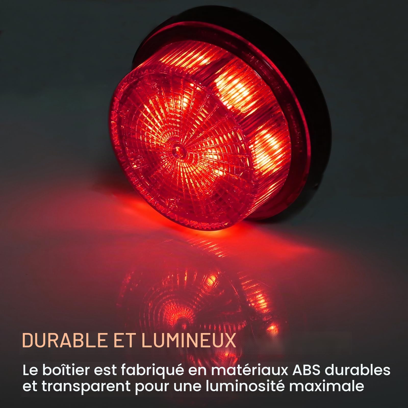Mini Gyrophare d'avertissement LED Rouge, 12V 24V LED Clignotant Phare Lampe d'Avertissement Éclairage Ampoule Stroboscopique, 2pcs